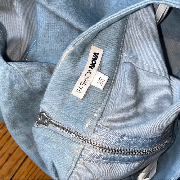 Fashion Nova Light Blue Jean Jacket & Skirt Set - Picture 3 of 3